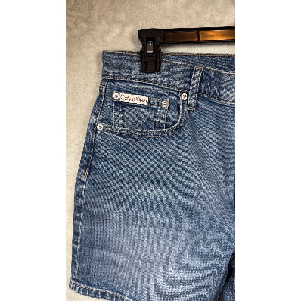 Calvin Klein Jeans NEW Short Womens W31 Blue High Rise A-line Shape 5.5” Stretch - Picture 3 of 16